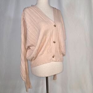 Lavender Sketch Soft Ribbed Tan Oversized Cardigan Size Medium
